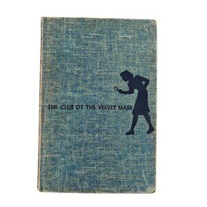 Nancy Drew The Clue Of The Velvet Mask Vintage Hardcover Blue Tweed 1953